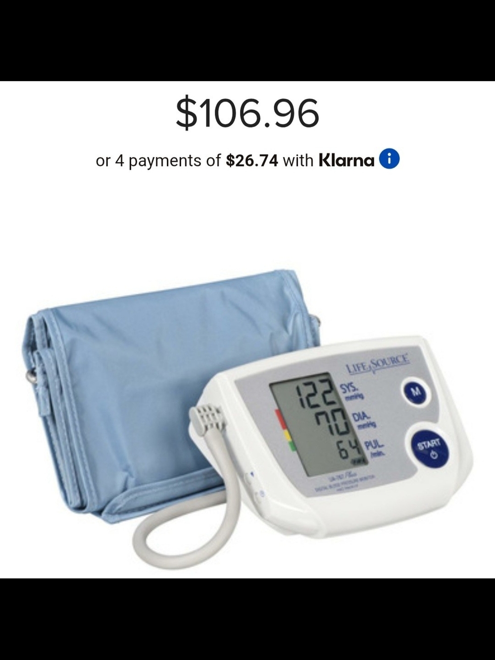 Digital Upper Arm Blood Pressure Monitor - Light Blue